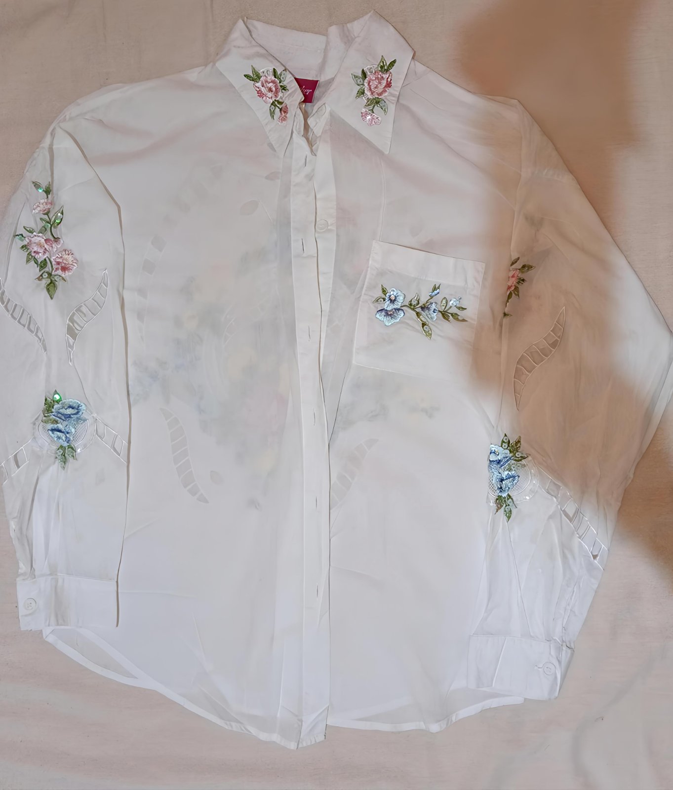 Chemise blanche brodée Together – Taille 38
