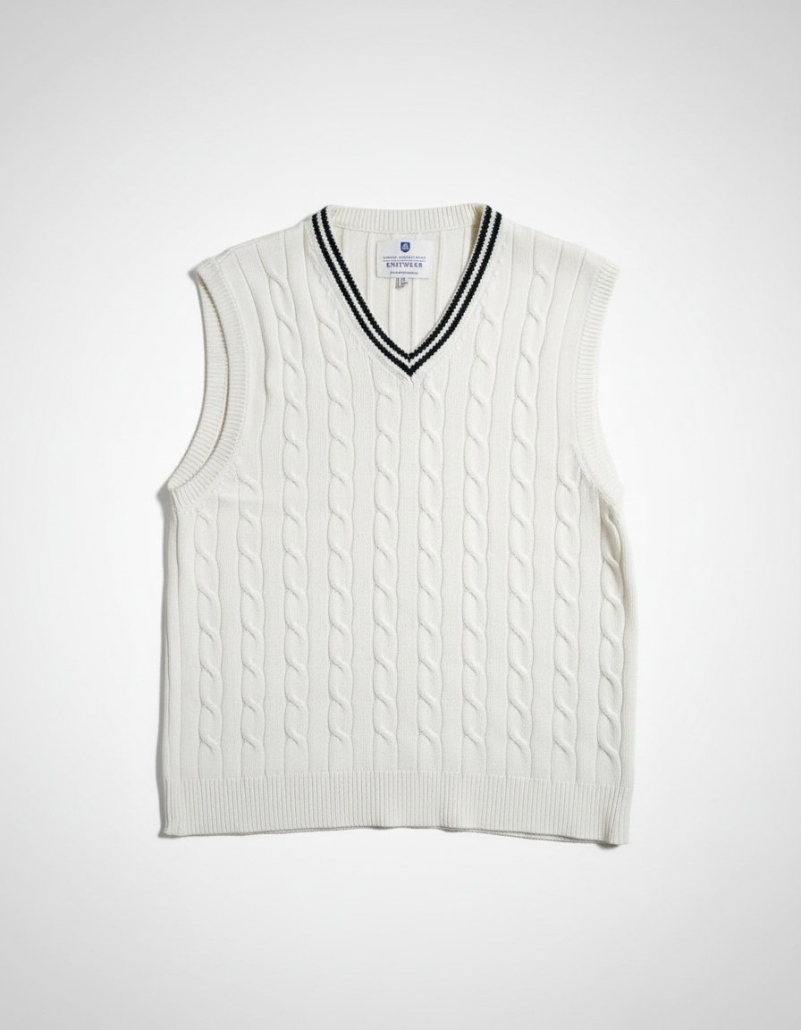 Débardeur homme en maille torsadée col V strauss Innovation – Taille M