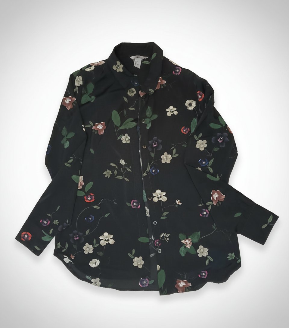 Chemise florale noire H&M – Taille 38