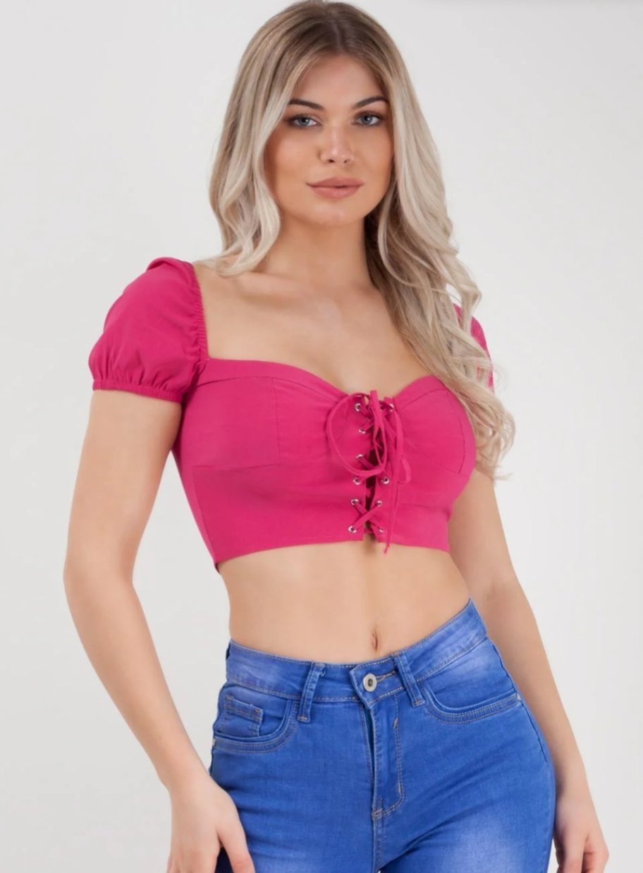 Crop top rose fushia - taille xs
