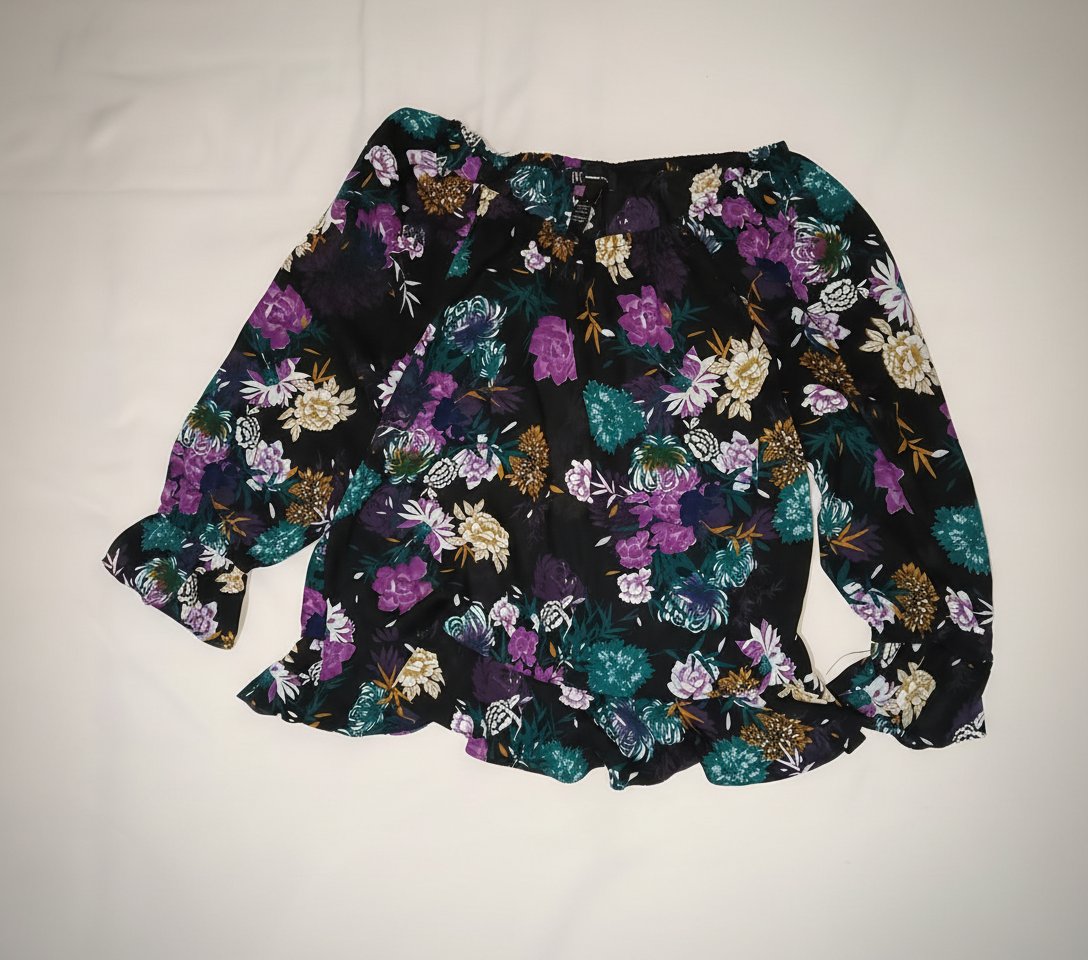 Blouse florale multicolore col bateau International Concepts – Taille S