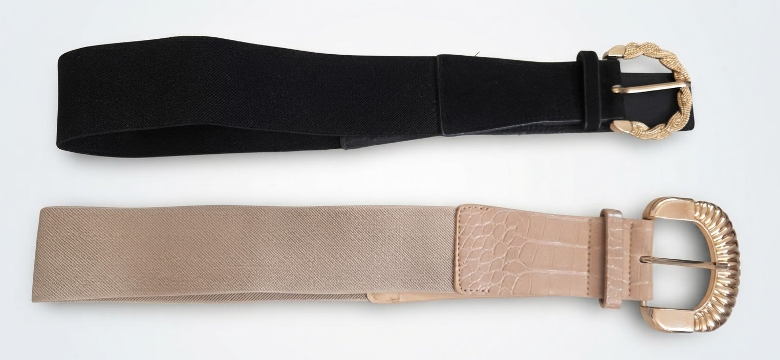 Lot de deux magnifiques ceintures (noire et beige