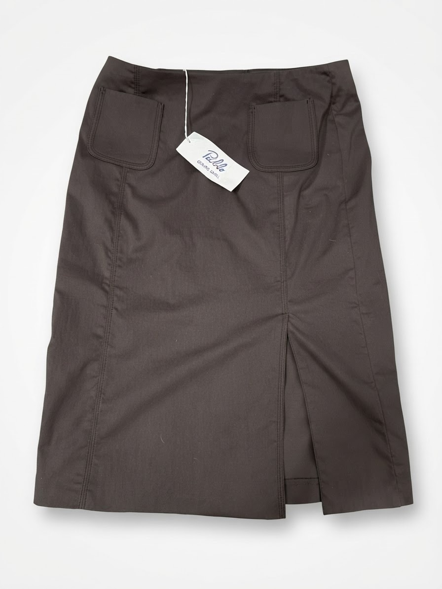 Jupe midi marron Gerard Darel avec une elegante fente sur le cote Article neuf 