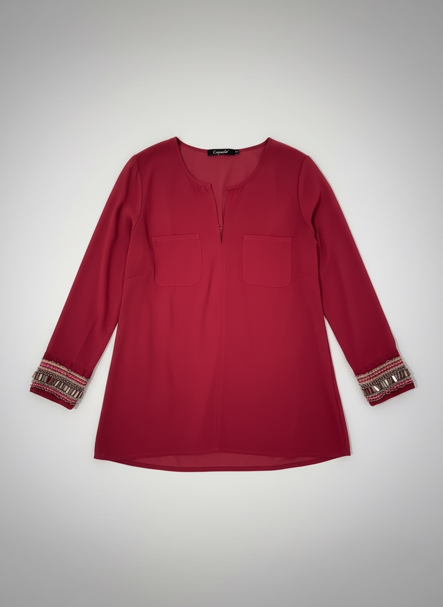 Chemise a manches pailletees 