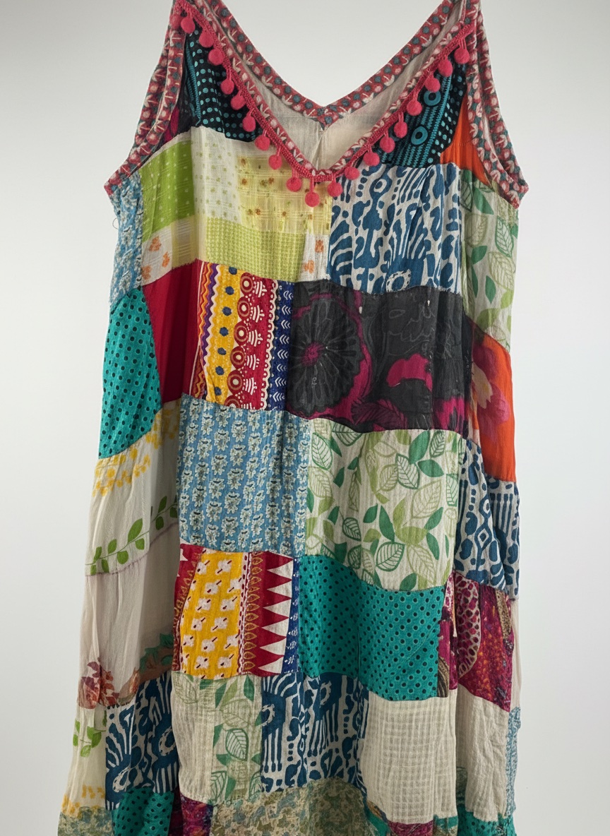 Robe de plage en parchwork 