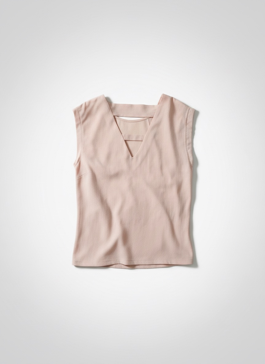Chemisier sans maches rose poudre 