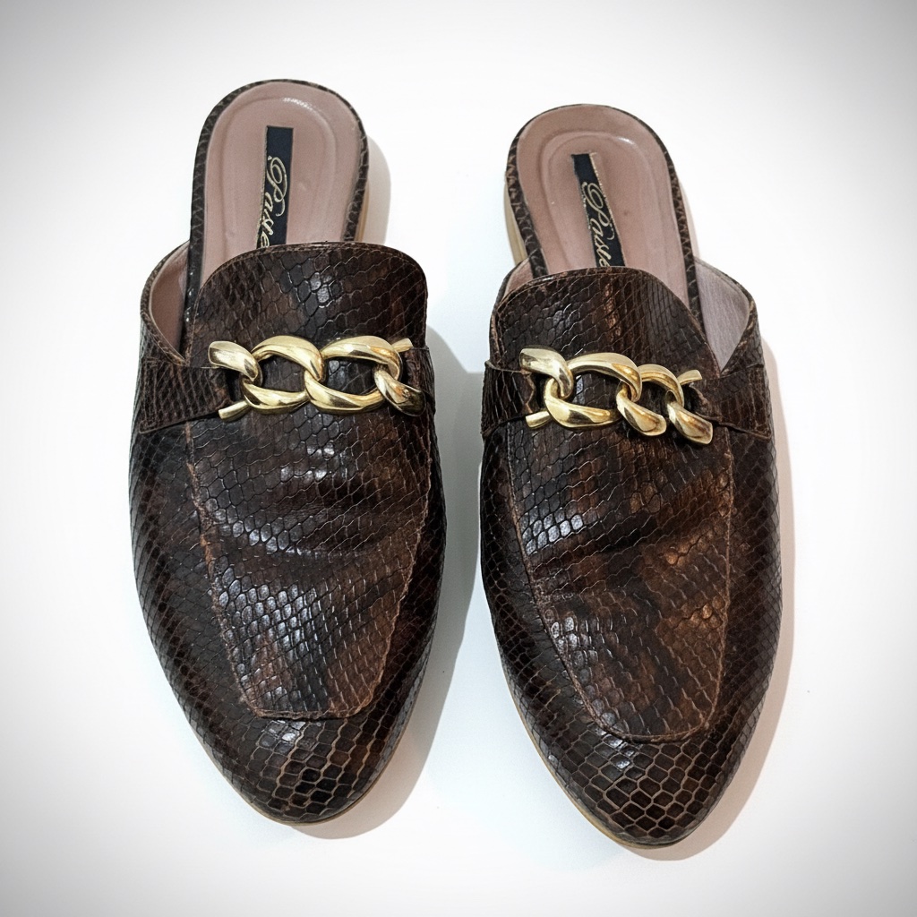 Mules croco veritable cuir 