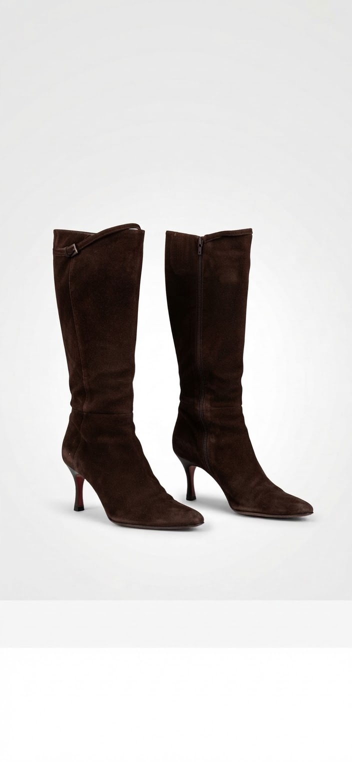 Zara en nubick dain marron chocolat 