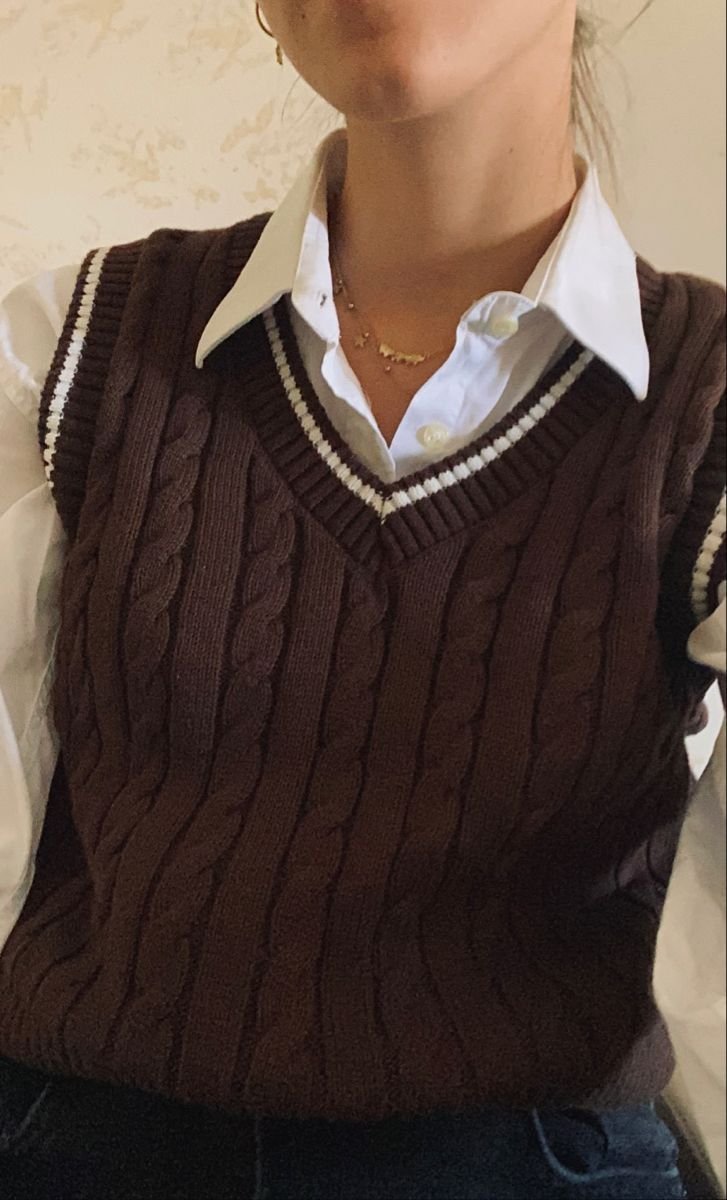 Pull sans manches en maille 