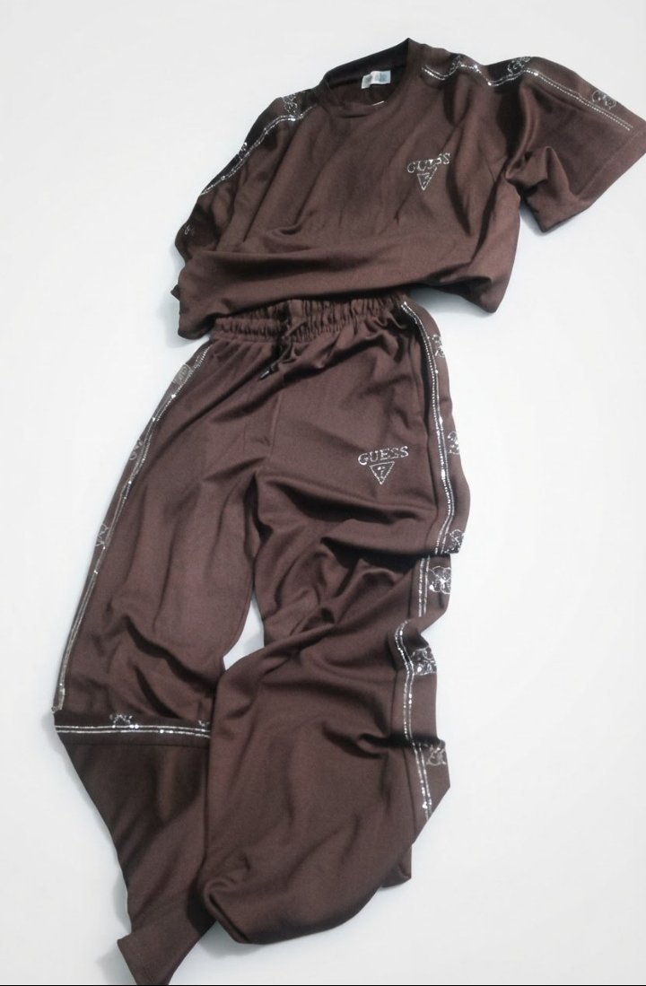 Set très chic marron strassé bling(S, M,L)