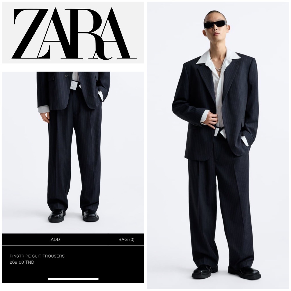 Zara PINSTRIPE SUIT TROUSERS