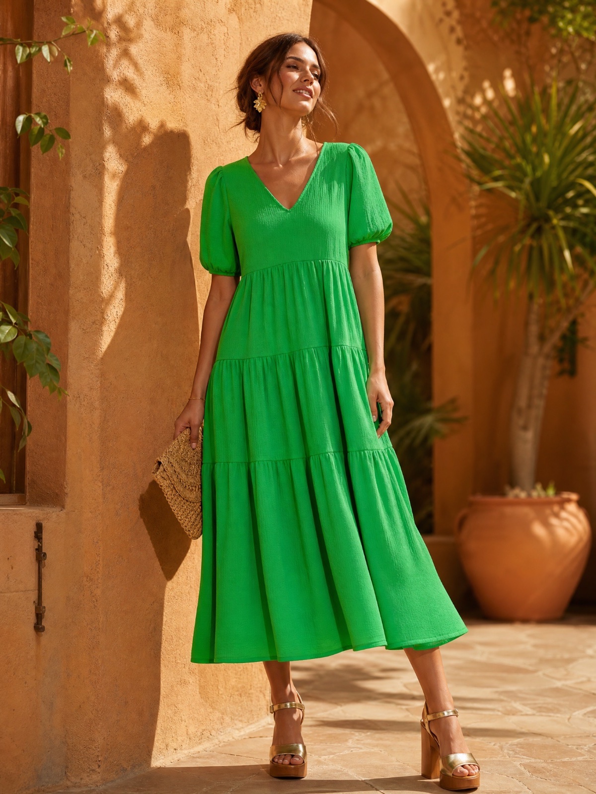 👗 Robe d’été verte éclatante ✨