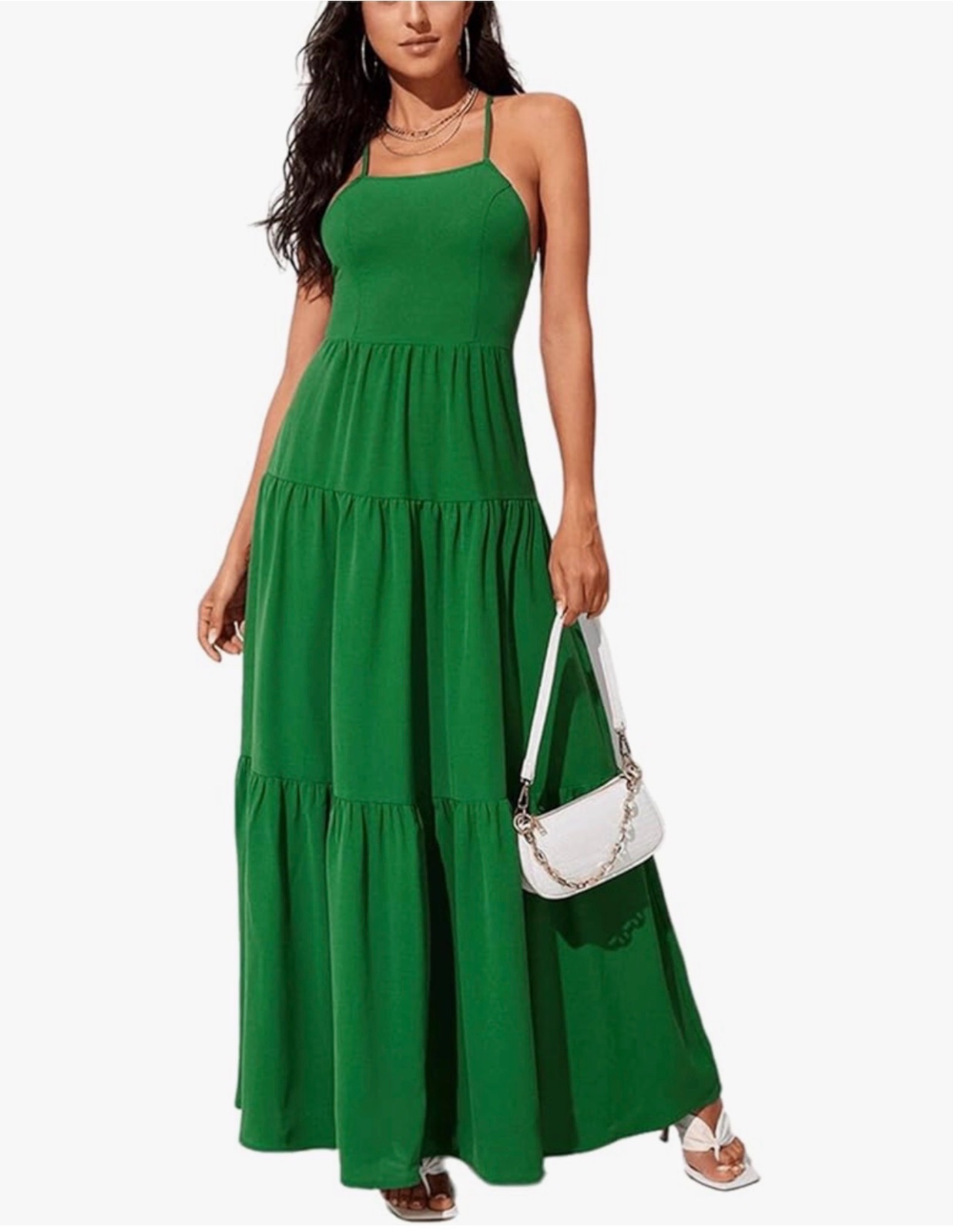 💚 Robe longue verte élégante 💚