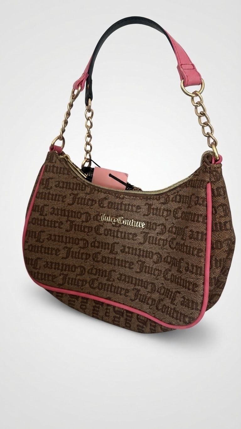 Juicy coutoure pink and brown shoulder bag 
