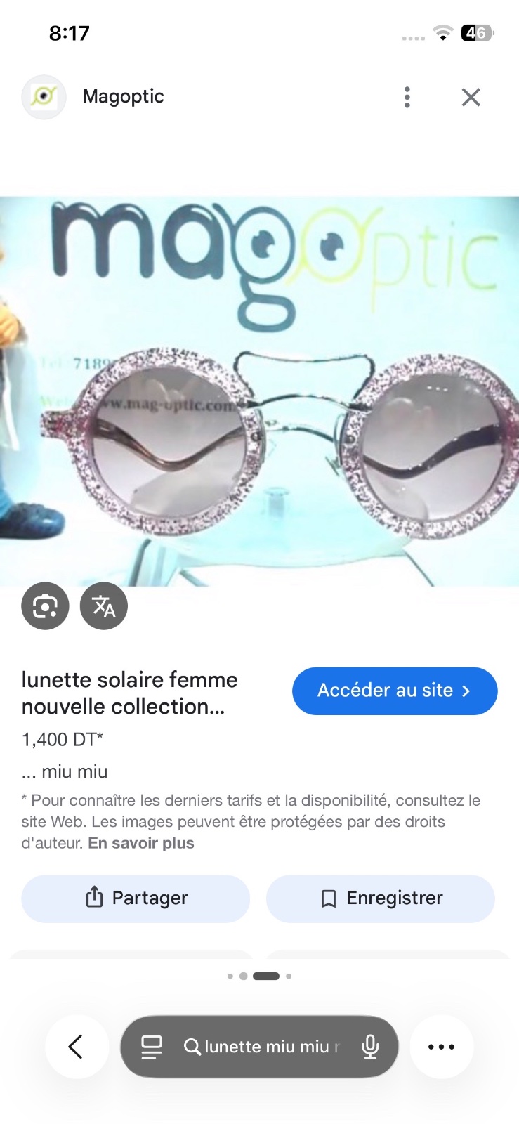 Lunette miu miu original