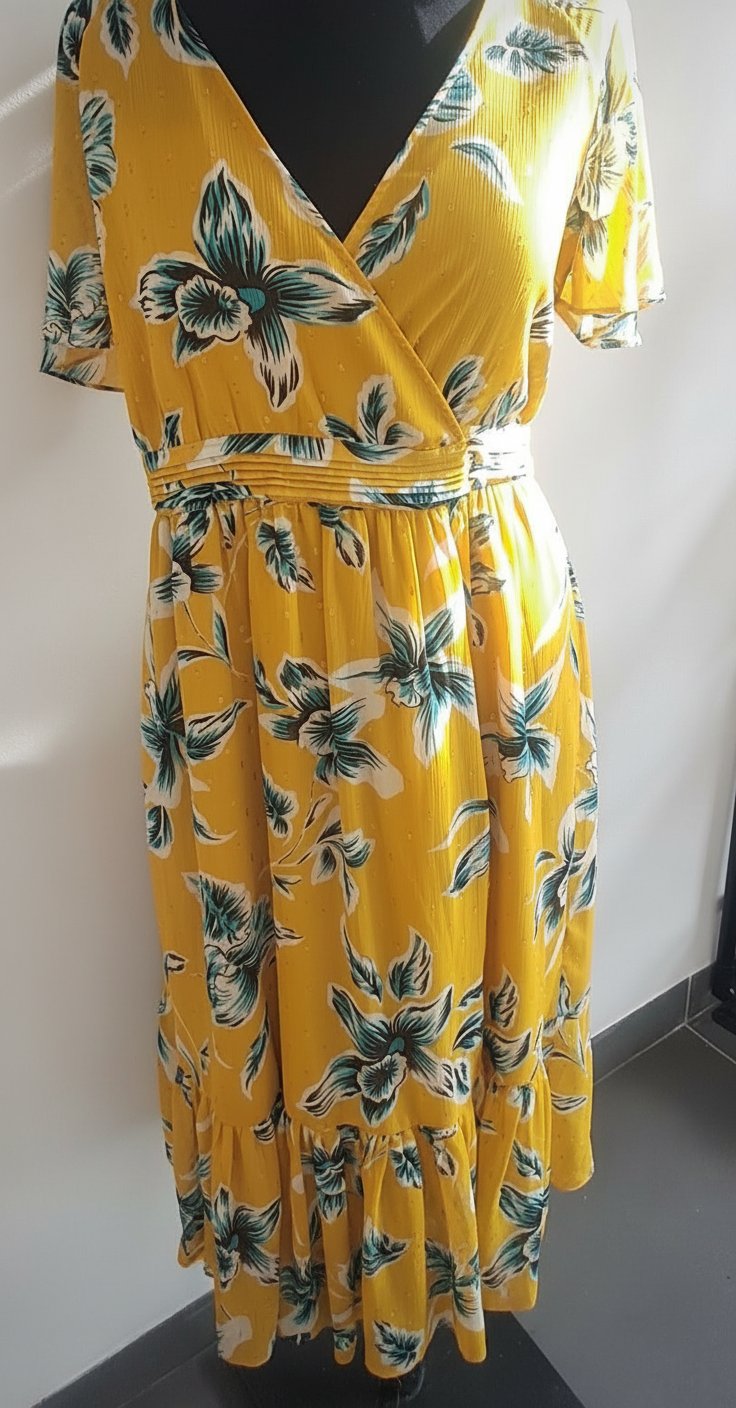 Une très belle robe cocktail foulard croisé 