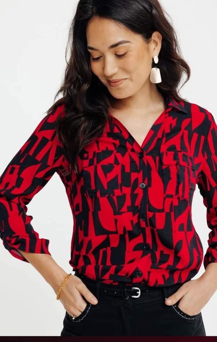 Chemise rouge et noir taille 40
