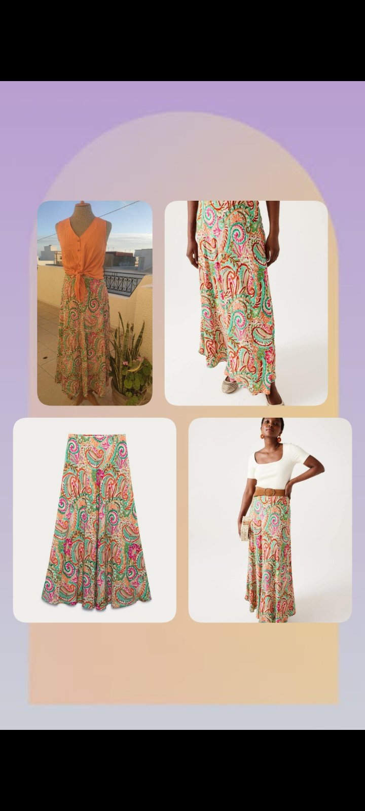 Un lot jupe et chemisier taille 34