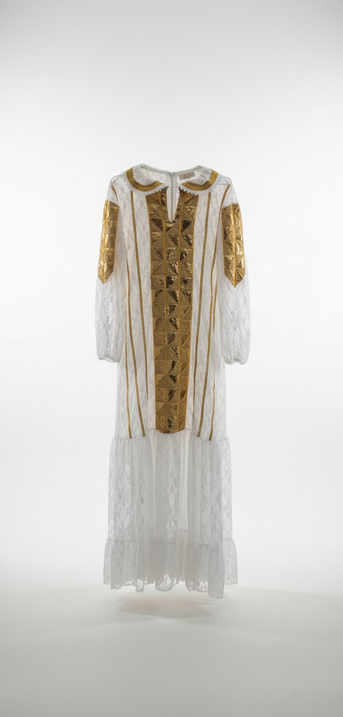 Robe traditionnelle blanc et doré 