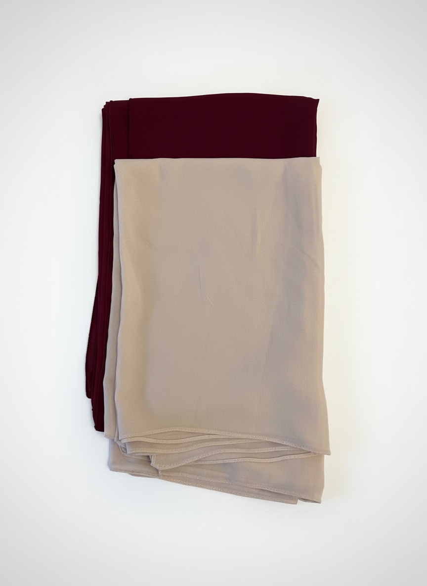  Foulards beige et burgundy 