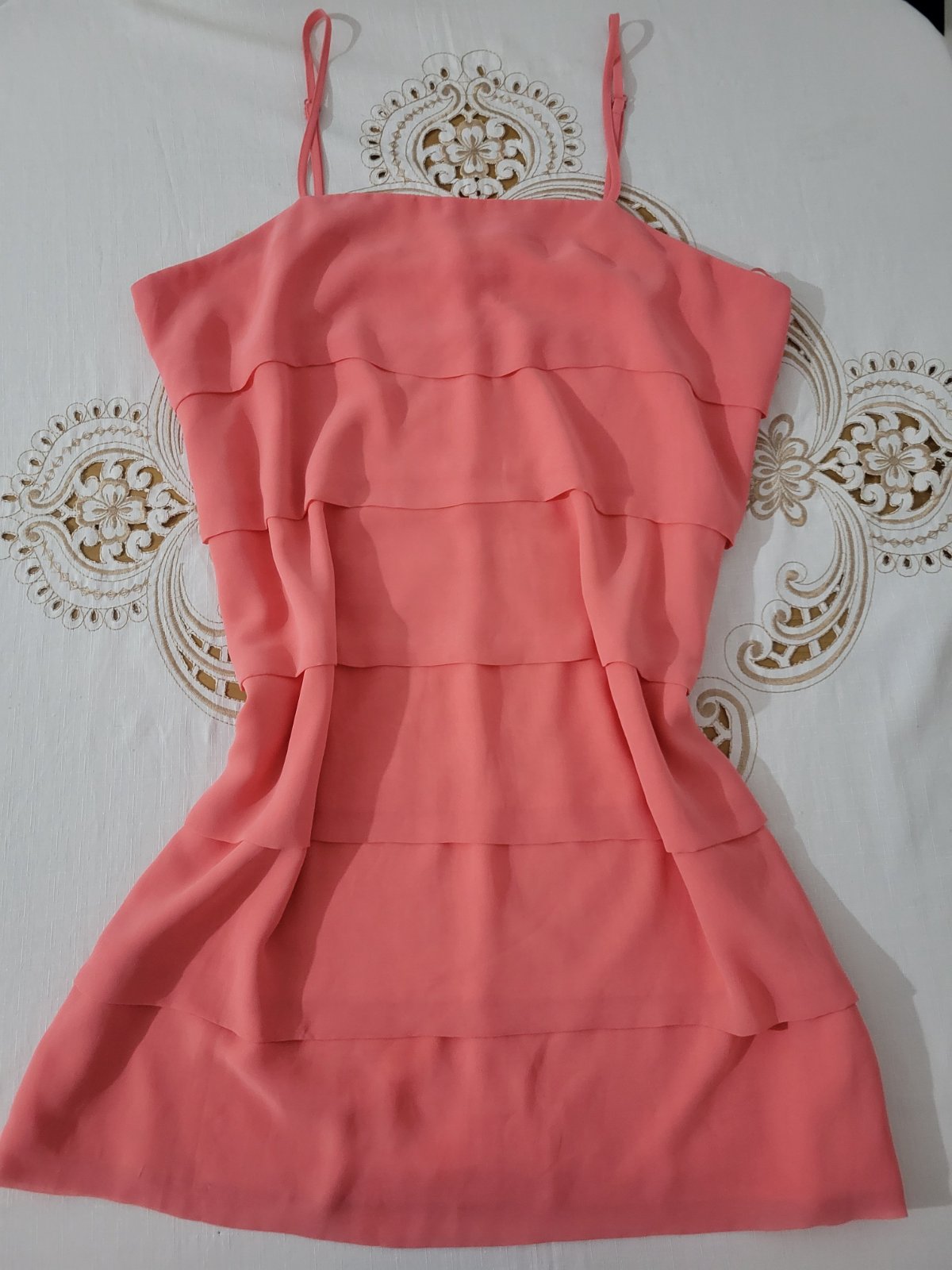 Robe corail à volants 🌺