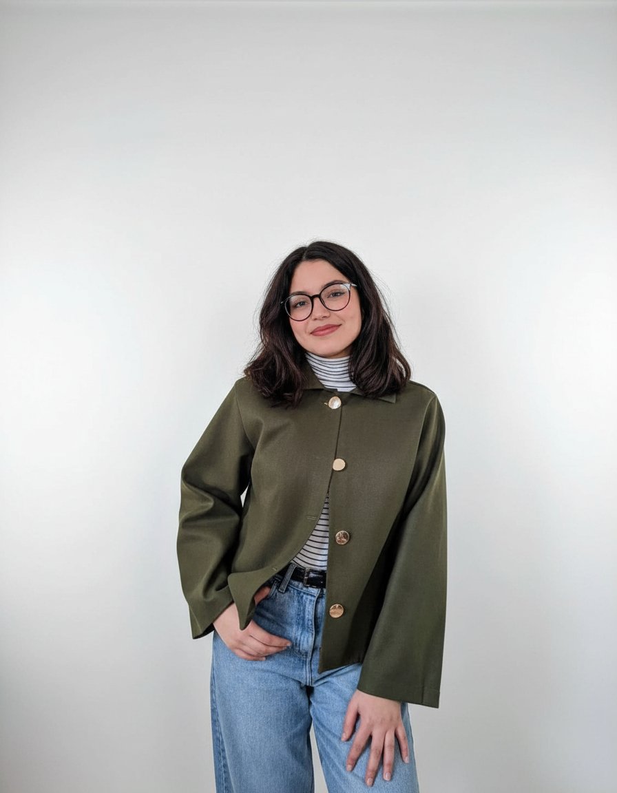 Veste courte vert olive 