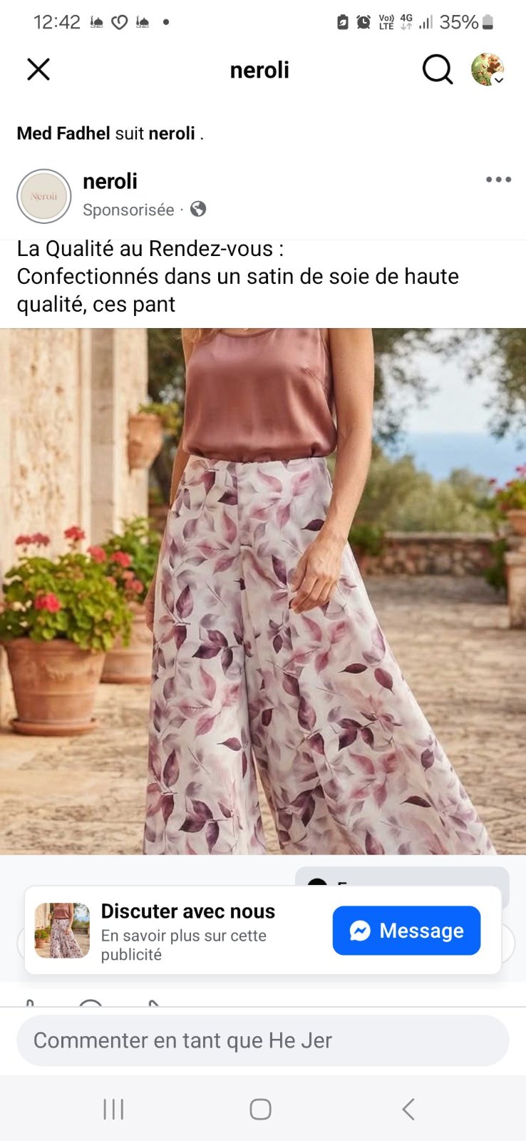 Pantalon palazzo 