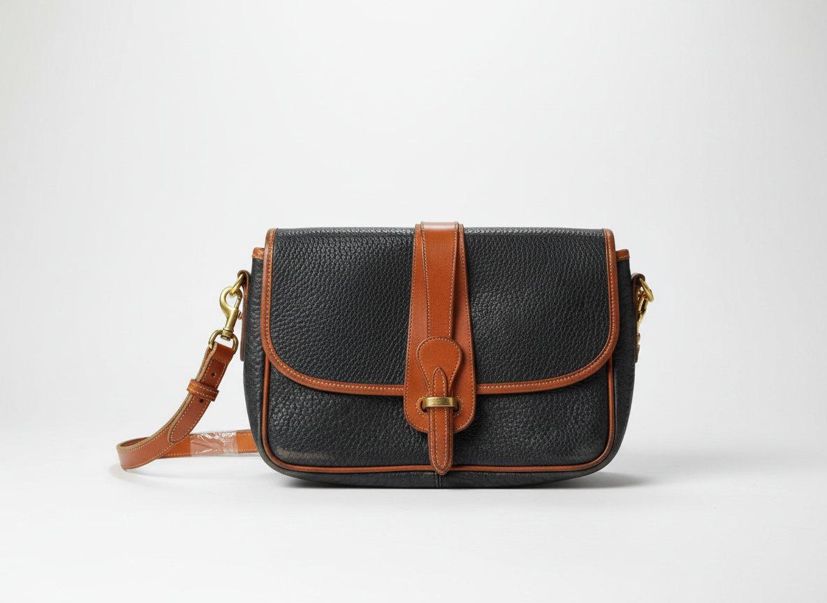 Ce sac est un modèle vintage classique de chez Dooney & Bourke, plus précisément le Large Equestrian Shoulder Bag de la collection All Weather Leather (AWL).