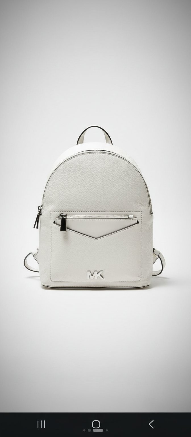 Michael Kors Silver Leather Jessa Convertible Backpack💠