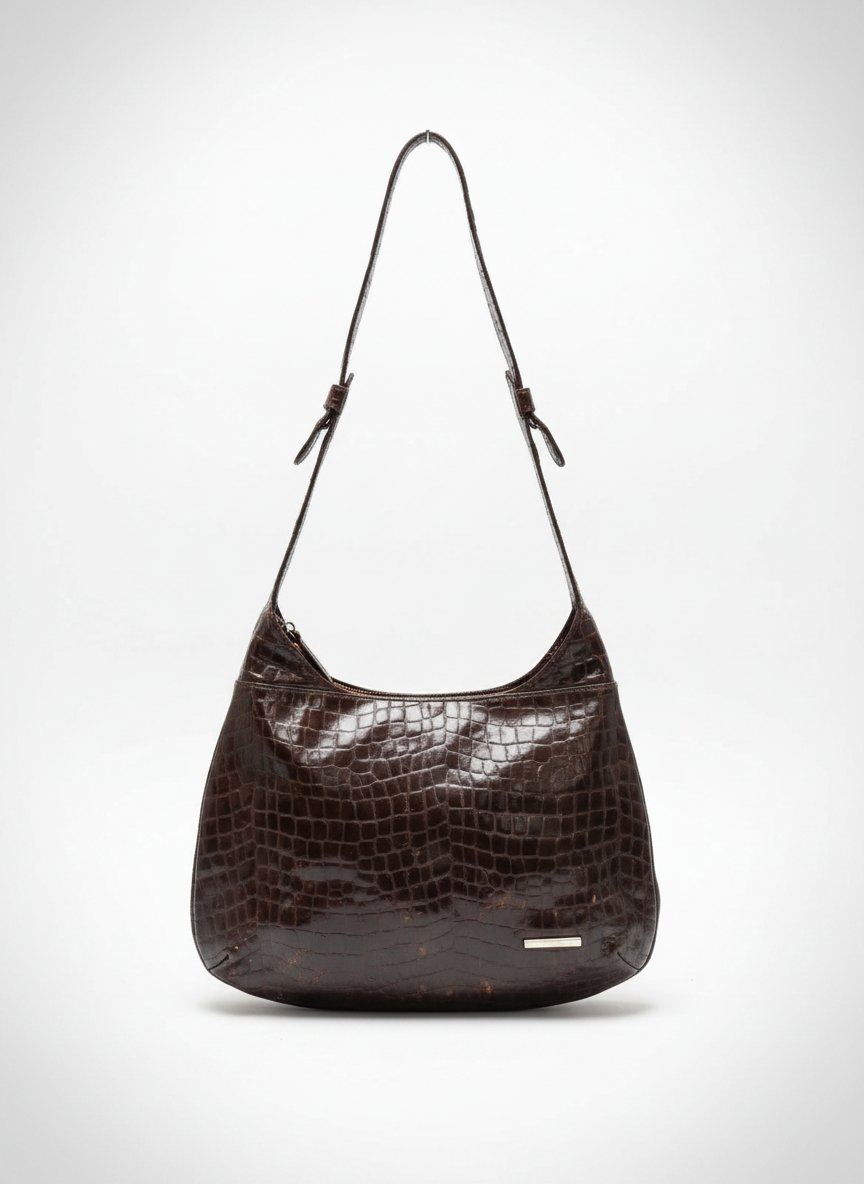 Vintage Nazareno Gabrielli crocodile-embossed leather shoulder bag