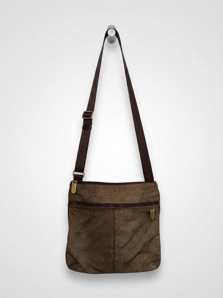 Authentic Borbonese flat crossbody messenger bag