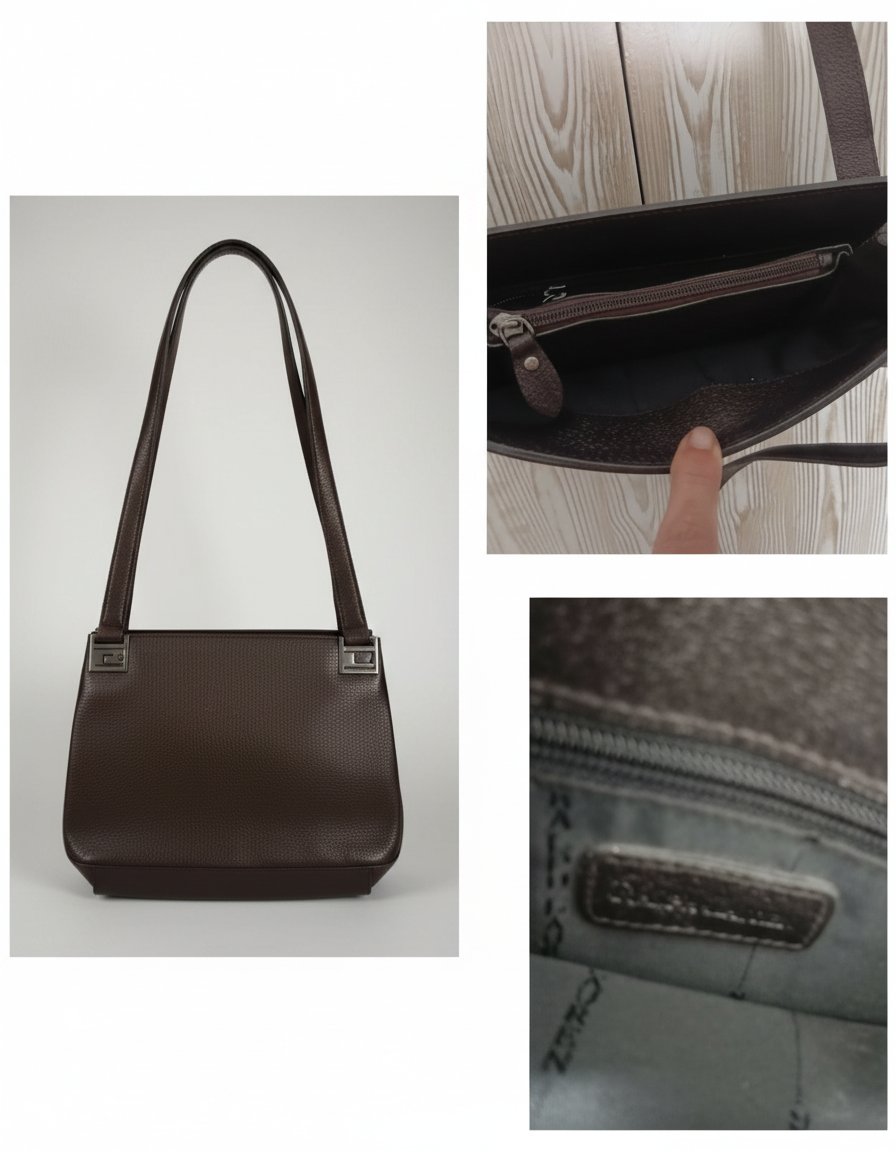 Sac Ralph Lauren : Élégant sac grisfoncé Neuf, coupe rectangulaire avec doubles anses solides, intérieur doublé avec poche zippée, logo Ralph Lauren embossé. Chic et intemporel, parfait pour un usage quotidien ou professionnel.