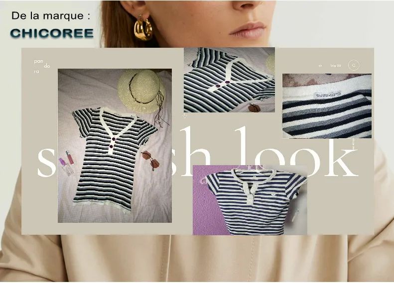 LIQUIDATION 🔥tendance sif hedha 😍Striped top t-shirt noir et blanc 