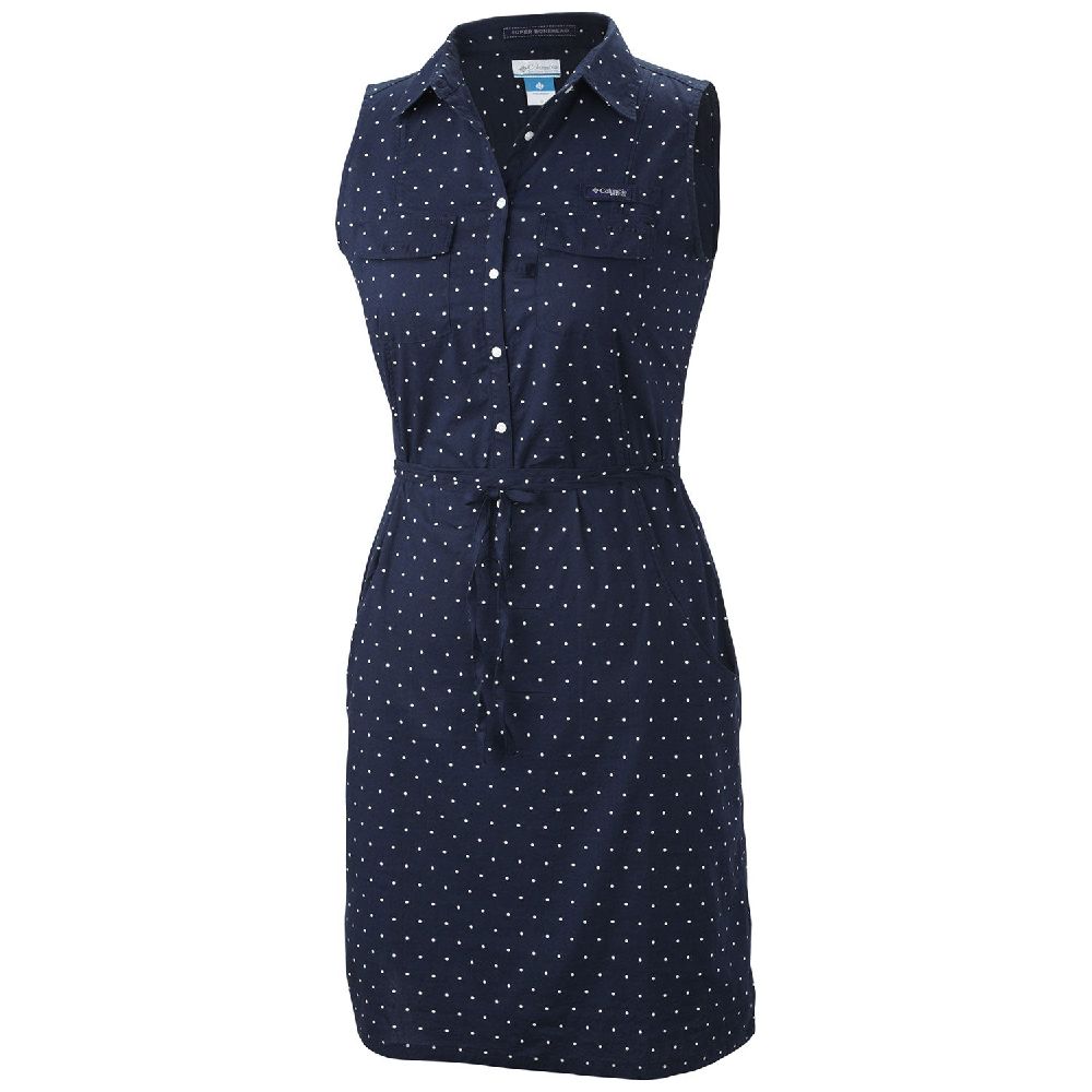joli robe bleue marine à 3 poches, courte 