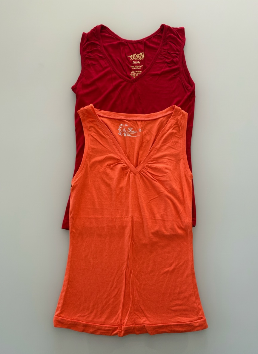 2 tee-shirt T36 rouge et orange