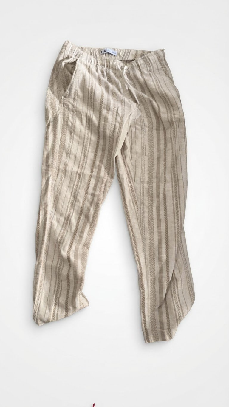 Pantalon fluide texturé à rayures ZARA - Taille M - Excellent état
