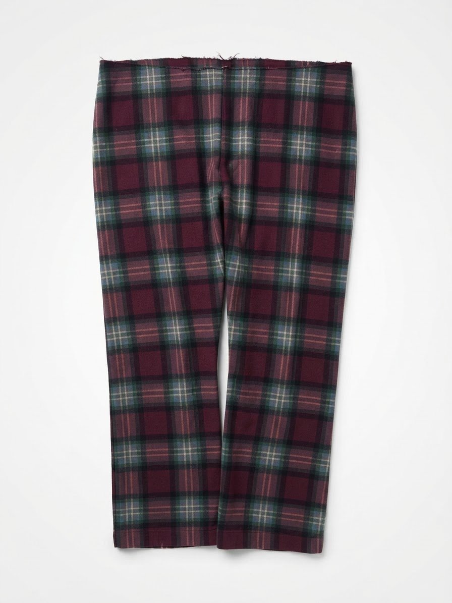 2 Pantalon à carreaux bordeaux et bleu marine 
