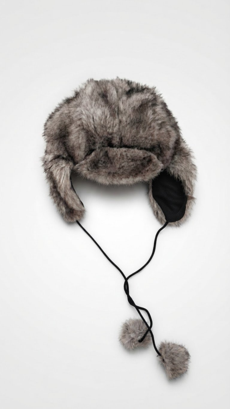 Chapka / Bonnet aviateur en fausse fourrure douce - Style trapper - Excellent état