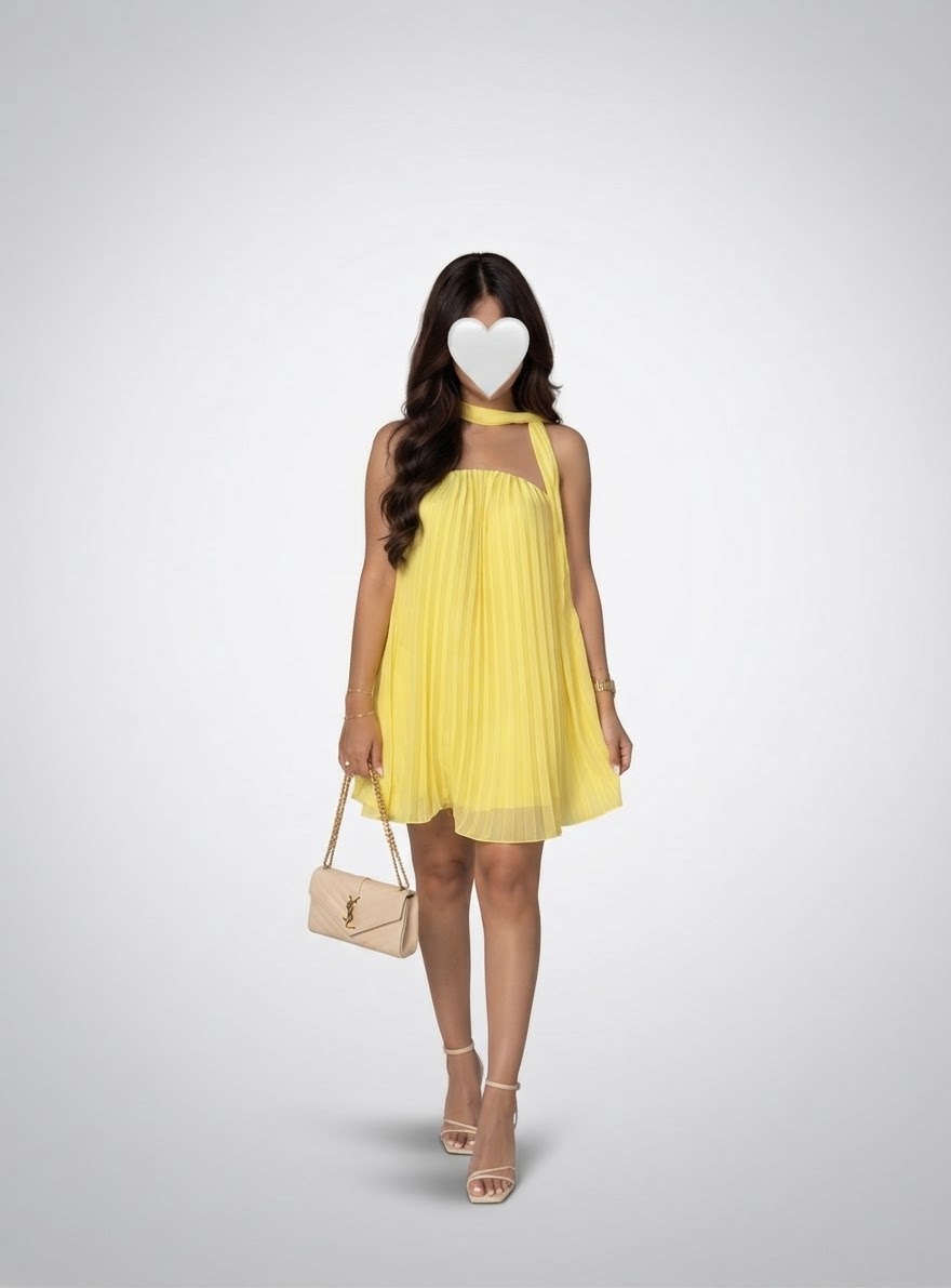 ✨ Robe jaune plissée 💛