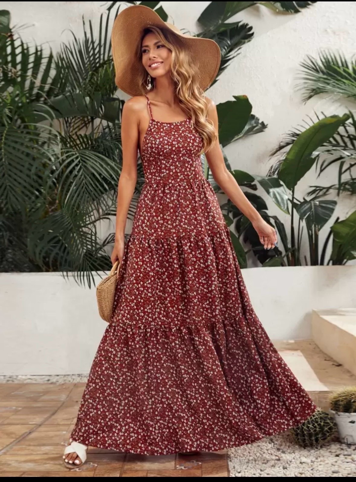 Robe Fleurie Dos-Nu À Lacets 🌸🌸