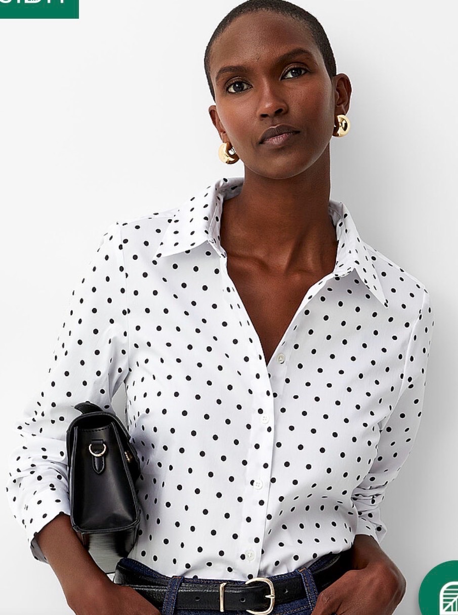 Chemise à pois blanche 