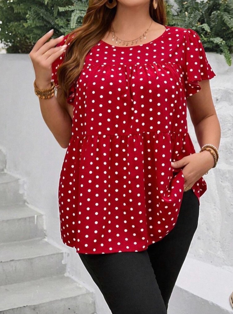 Tunique à pois rouge