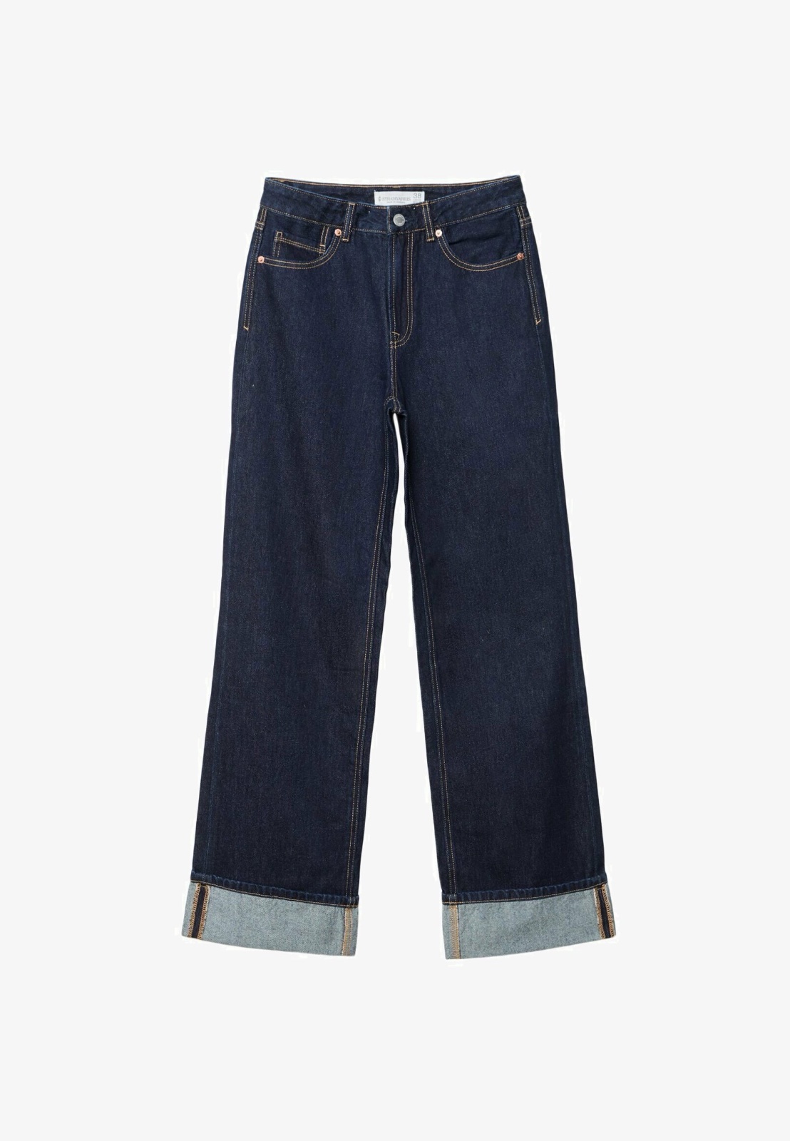 Stradivarius Dark blue regular wide leg jeans