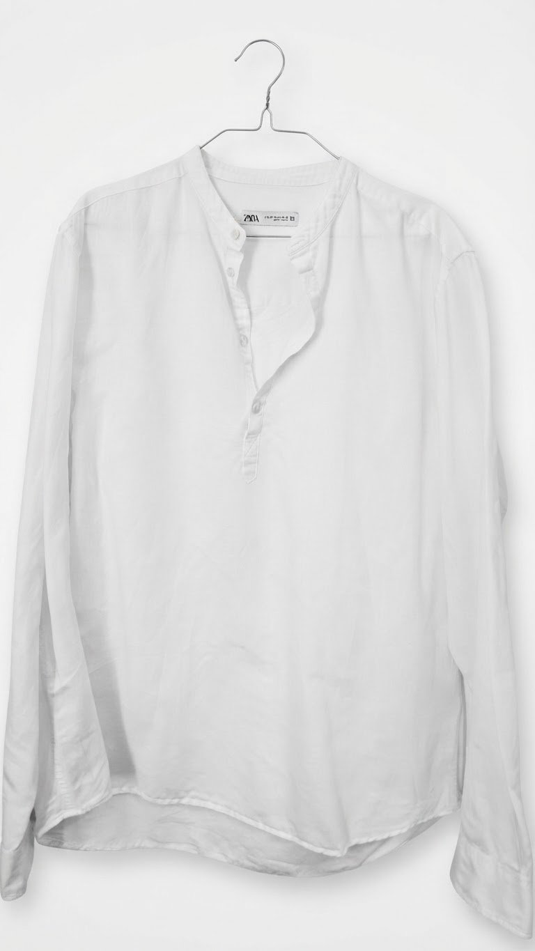Chemise Zara en lin col officier