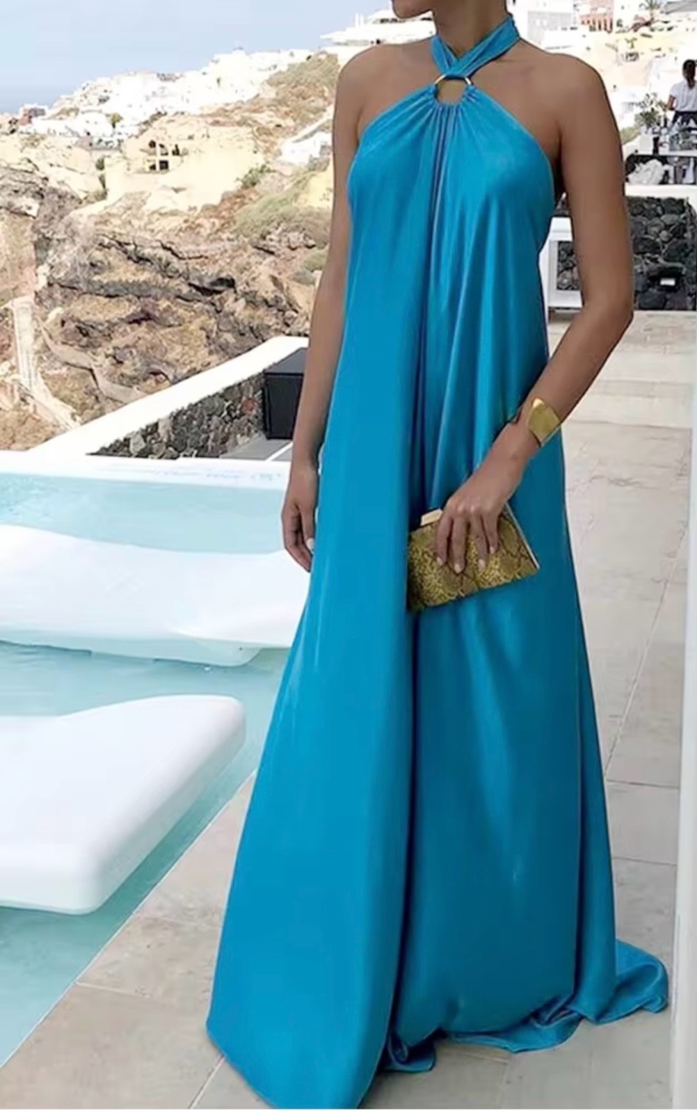 Robe maxi bleu 