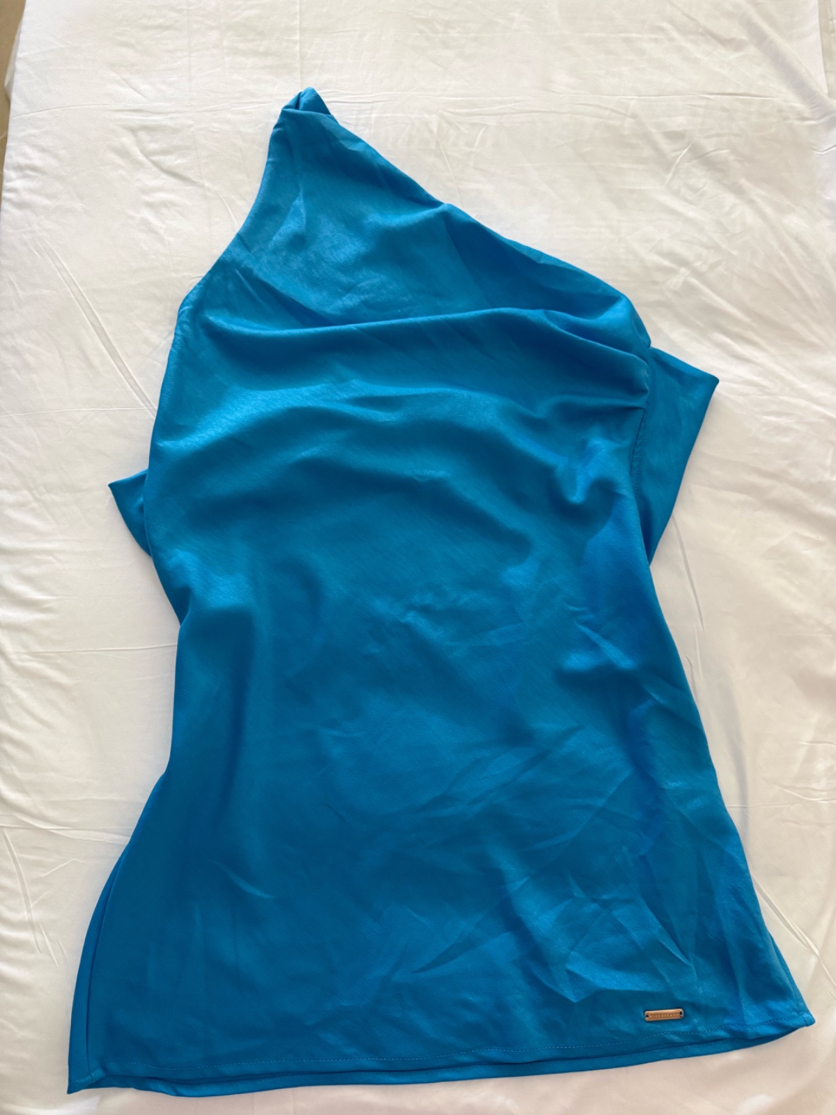 Robe satin bleu