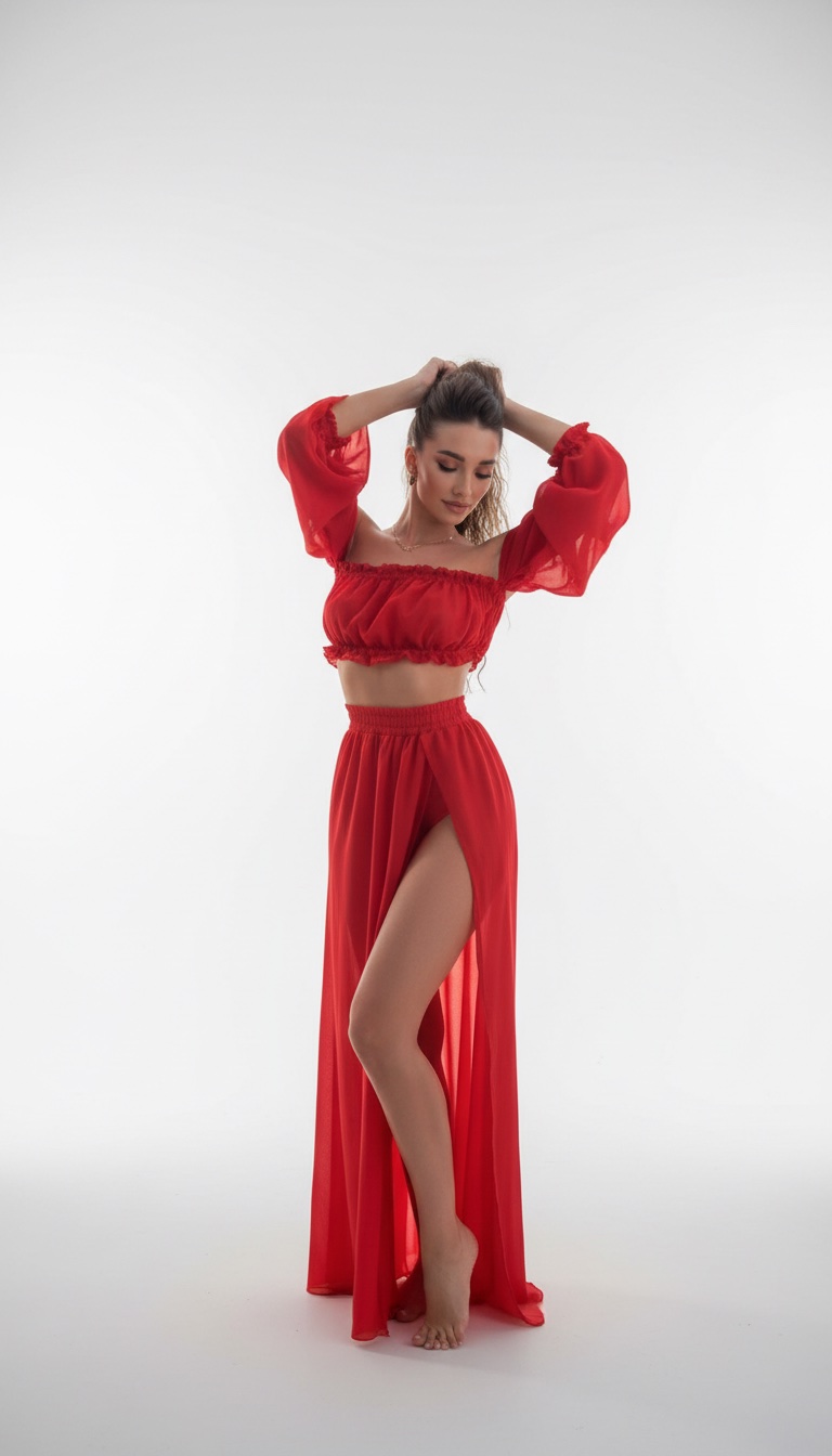 Tenue de plage en rouge