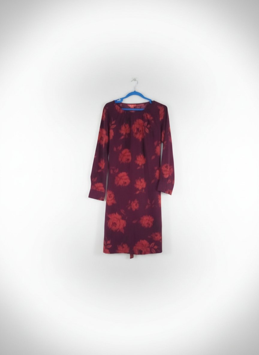Robe bordeaux fleurie taille M