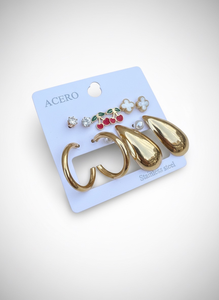 Lot de 6 boucles d'oreilles ✨