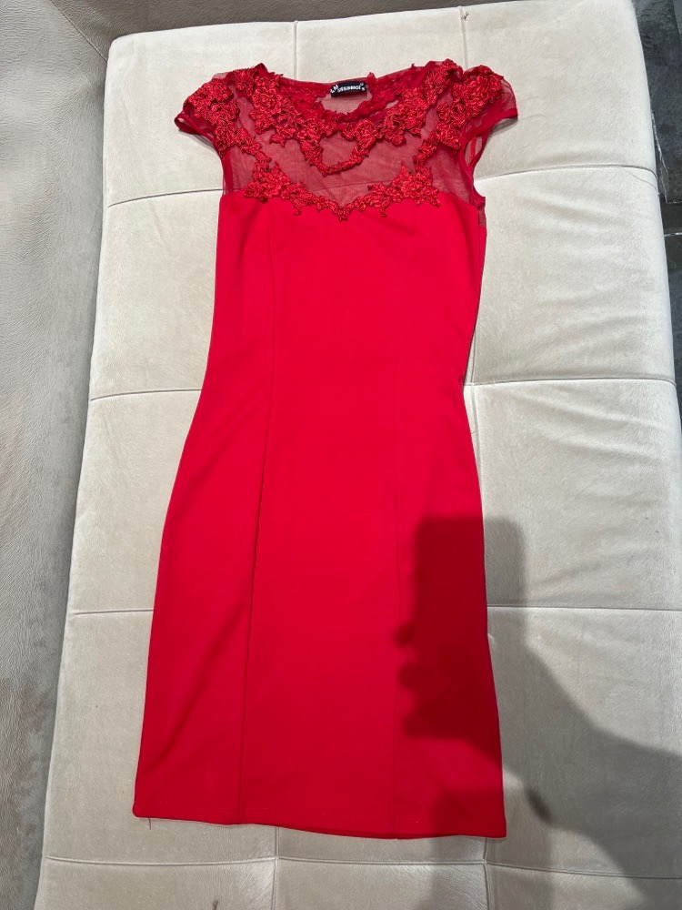 robe soirée courte rouge 